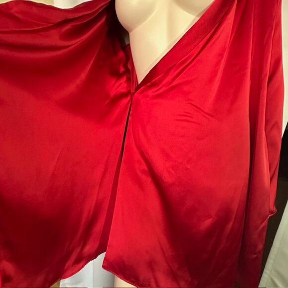 Zara NWT Red Satin Effect Wrap Dress Size XXL - Picture 4 of 8